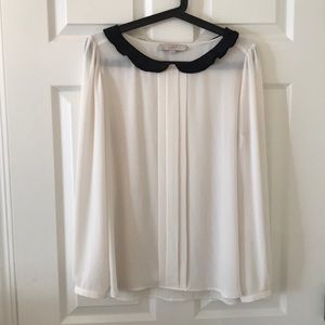 LOFT Long sleeved cream blouse